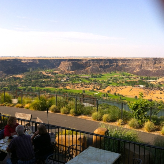 Back in the 50's and 60's we went with my Grandad and Grandma Greenawalt to Blue Lakes Country Club. Now we are viewing it from a restaurant in Twin Falls.
